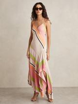【海外限定】REISSドレス☆Sasha Abstract Ruffle Slip Maxi Dre 009834226