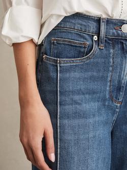 Reiss Heather Mid Rise Loose Wide Leg Jeans - view 2, Mid Blue