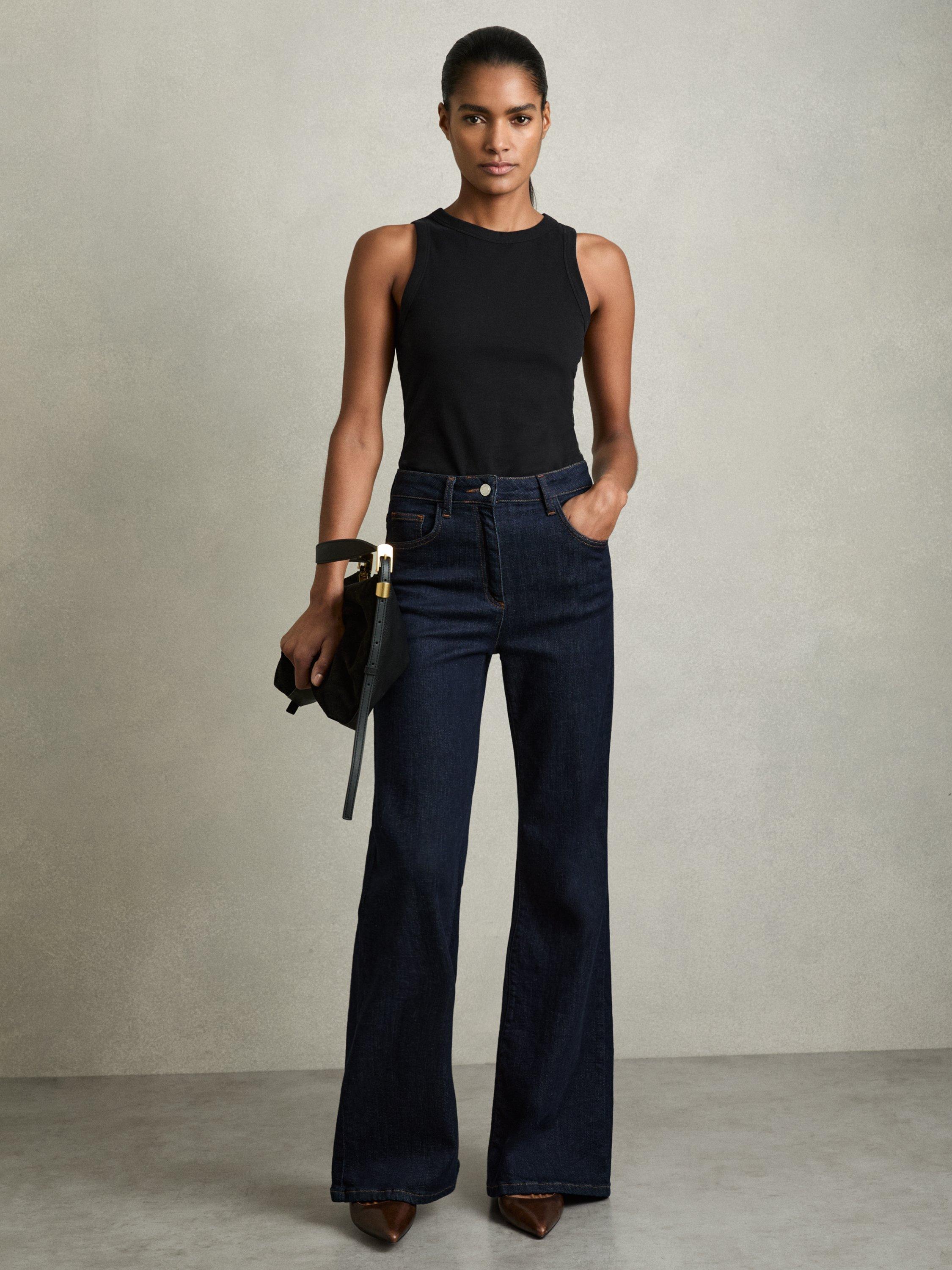 Product image 4 of 5, which shows Reiss Betty Racerback Vest Top, Black, XS