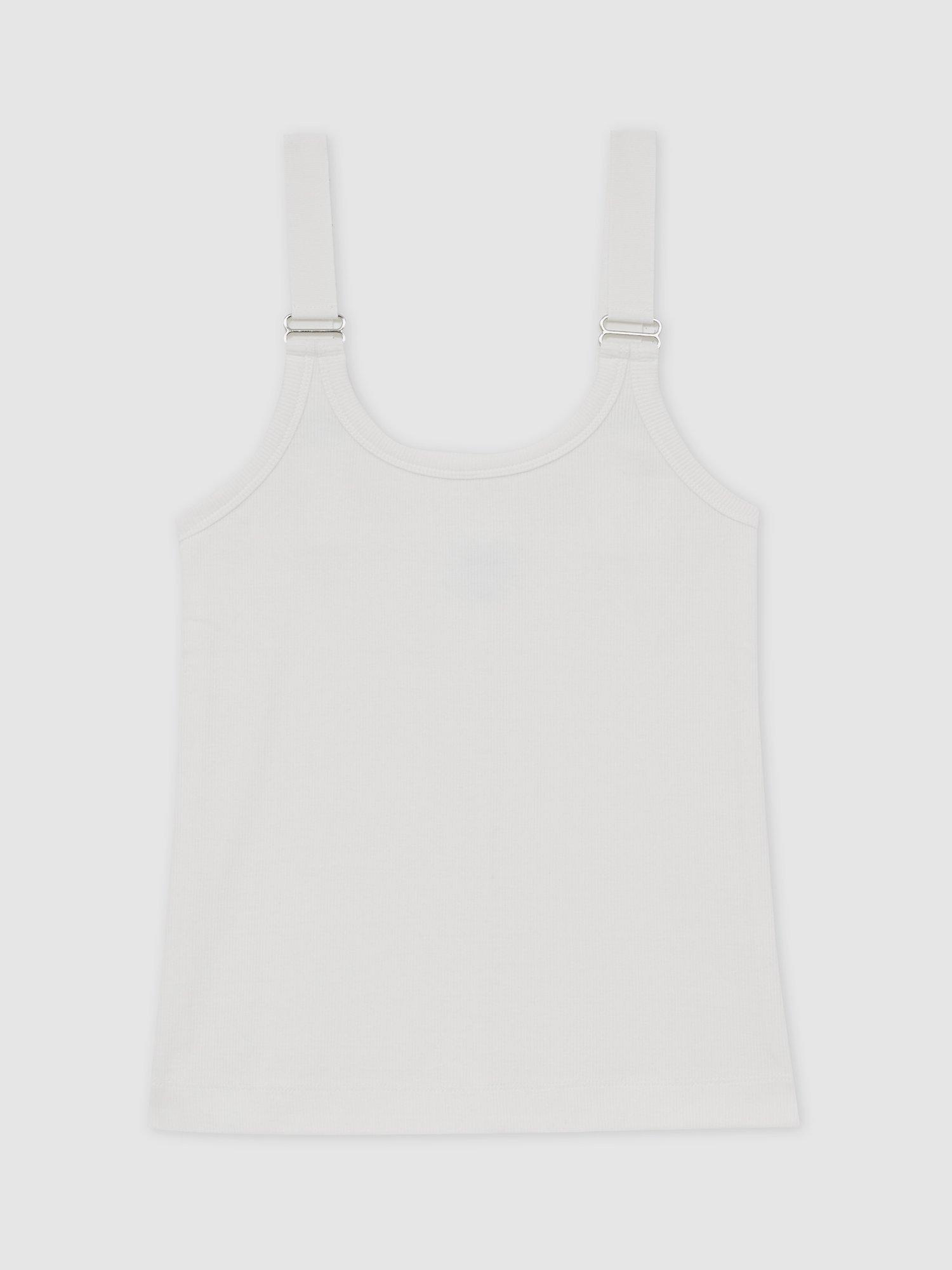 Product image 3 of 5, which shows Reiss Isabella Buckle Detail Vest Top, White, XS
