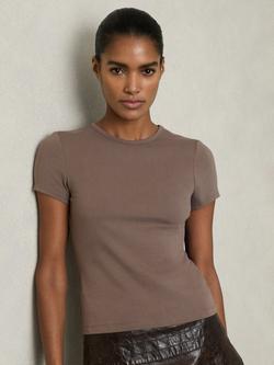 Reiss Jolie Short Sleeve T-Shirt, Mink
