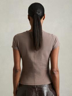 Reiss Jolie Short Sleeve T-Shirt - view 2, Mink