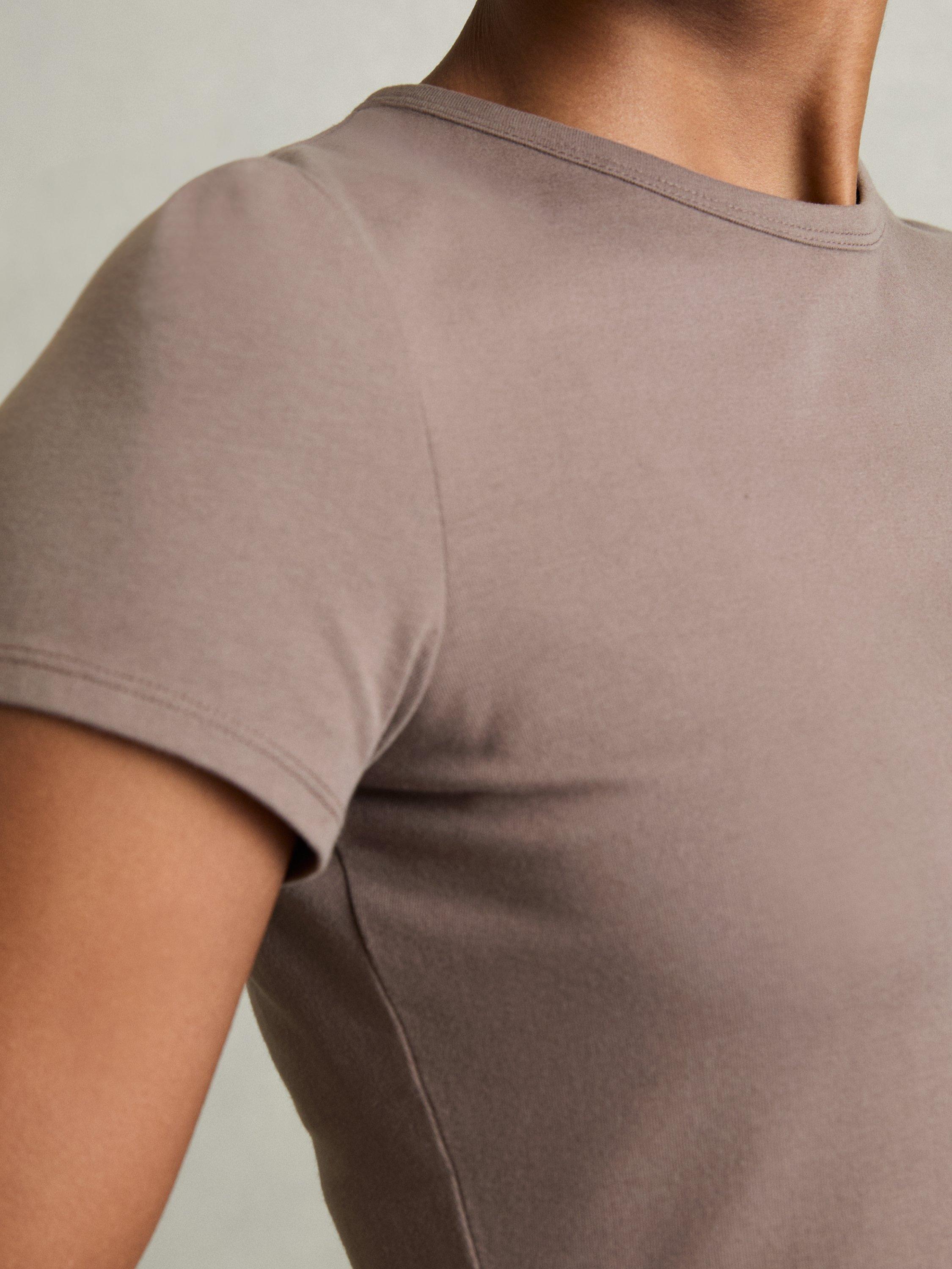 Product image 5 of 5, which shows Reiss Jolie Short Sleeve T-Shirt, Mink, XS