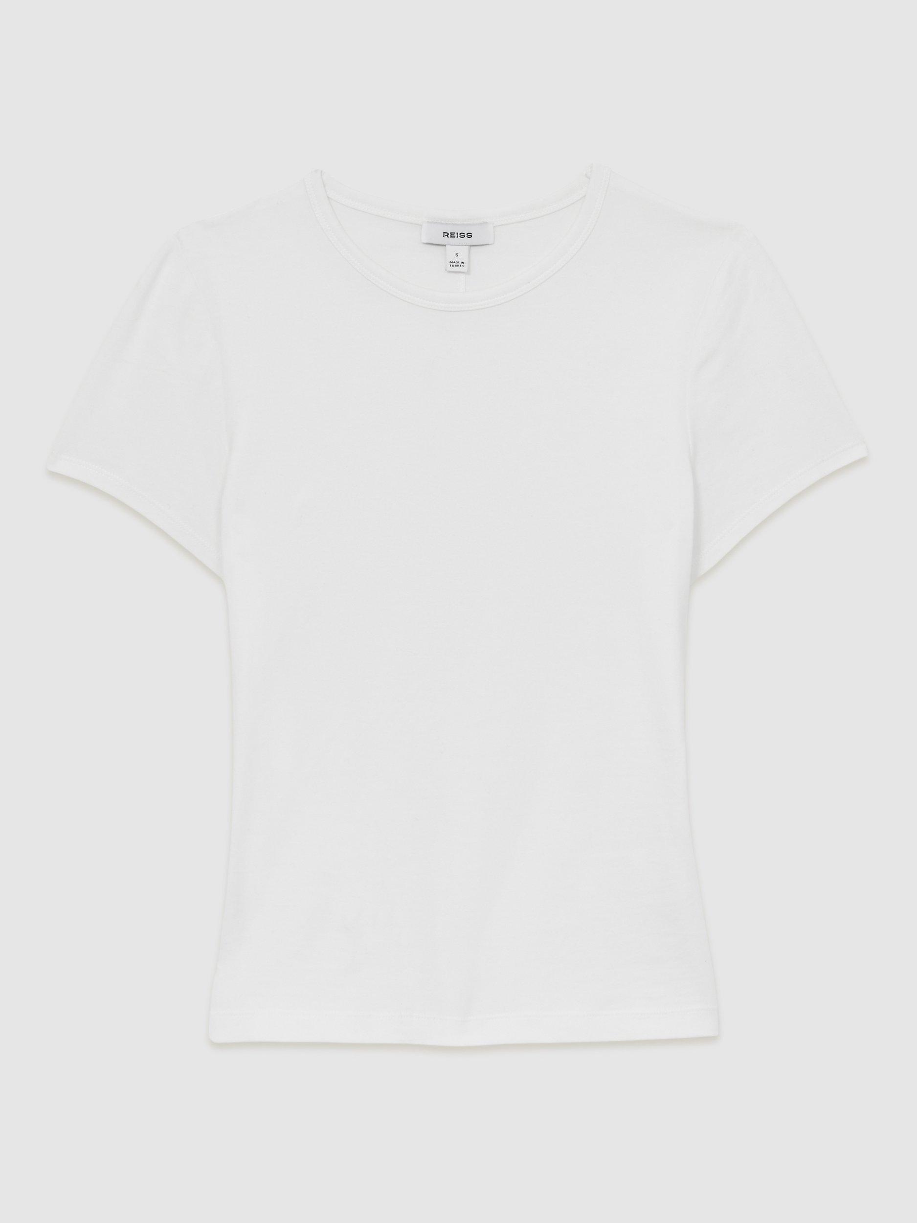 Product image 3 of 5, which shows Reiss Jolie Short Sleeve T-Shirt, White, XS