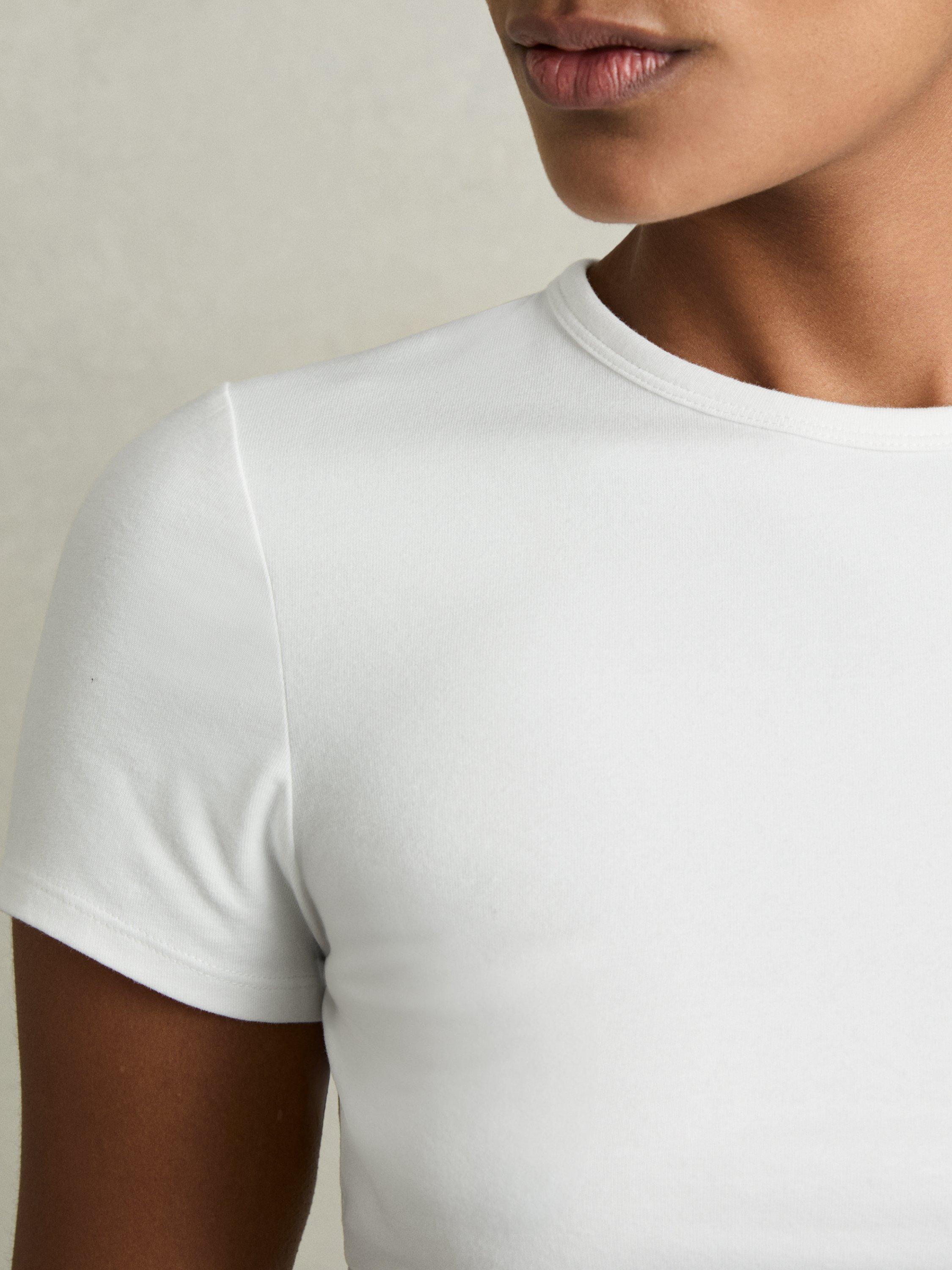 Product image 4 of 5, which shows Reiss Jolie Short Sleeve T-Shirt, White, XS
