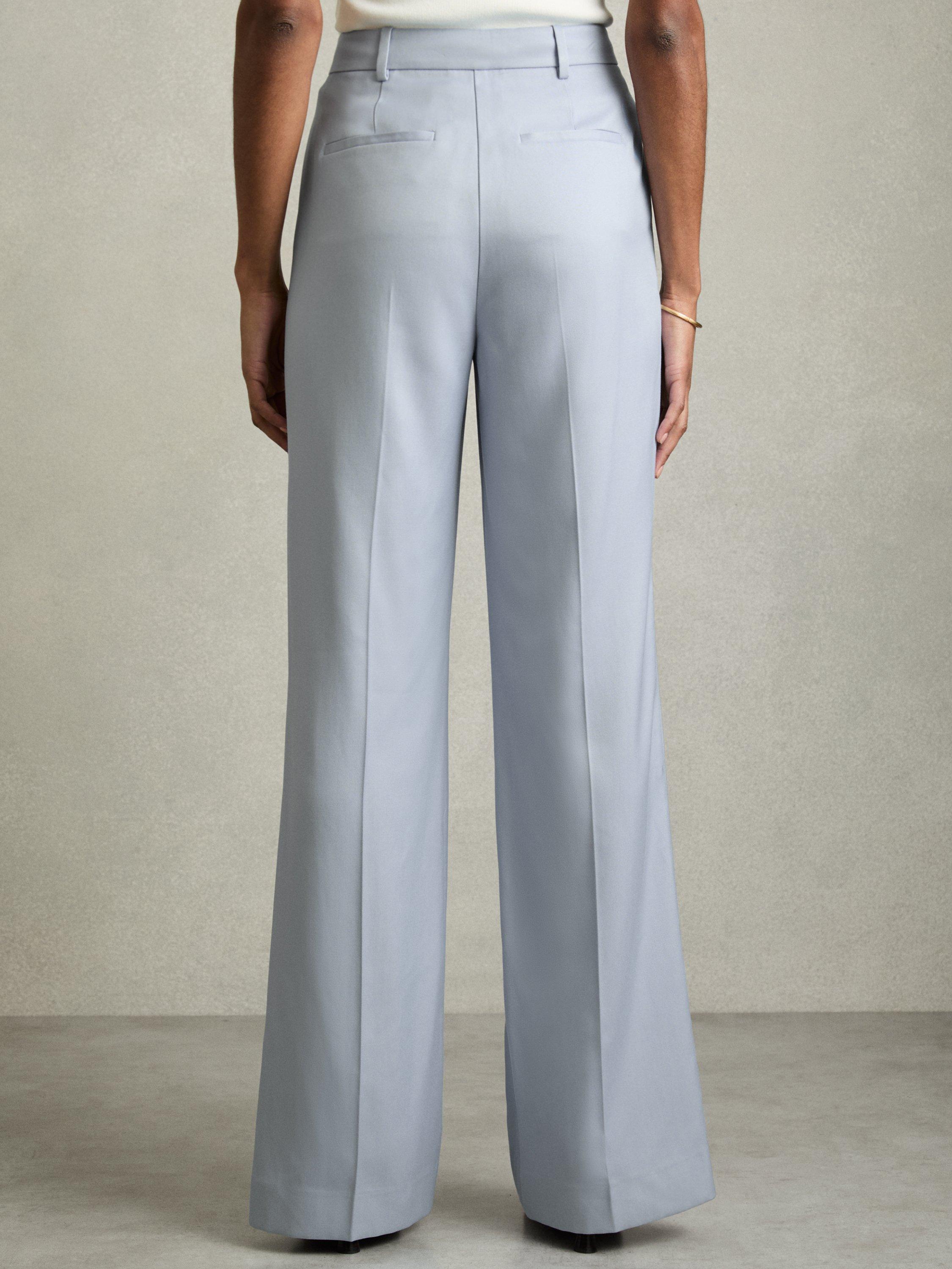 Product image 2 of 5, which shows Reiss Millie Wide Leg Trousers, Blue, 6R