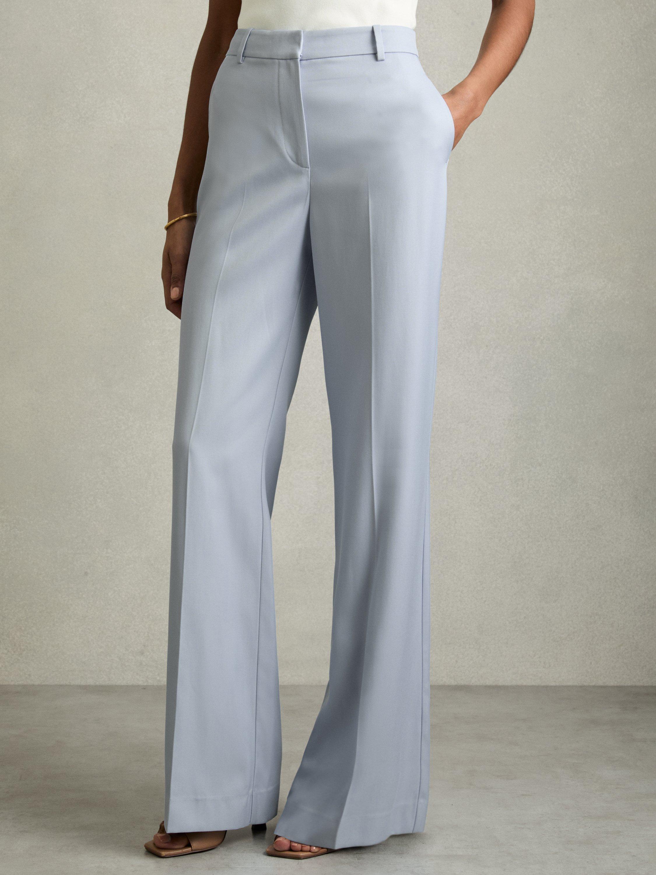 Product image 4 of 5, which shows Reiss Millie Wide Leg Trousers, Blue, 6R