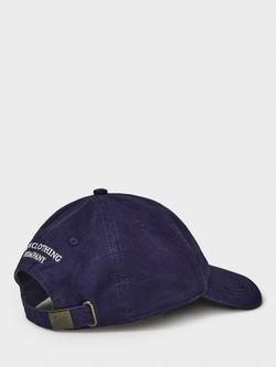 Crew Clothing Logo Garment Dyed Baseball Cap, Navy Blue - view 2, Navy Blue