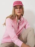 Crew Clothing Embroidered Logo Garment Dyed Baseball Cap, Red Wine
