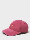 Crew Clothing Embroidered Logo Garment Dyed Baseball Cap, Red Wine