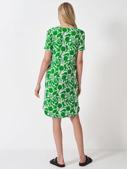 Crew Clothing Lea Floral Linen Blend Shirt Dress, Green/White - view 2, Green/White