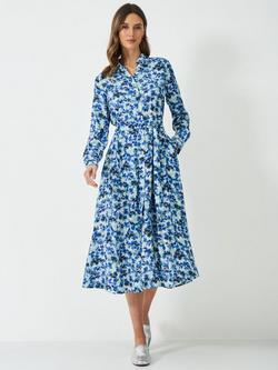 Crew Clothing Sienna Abstract Floral Dress, Multi - view 2, Multi