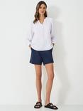 Crew Clothing Eden Double Cloth Tie Blouse, White