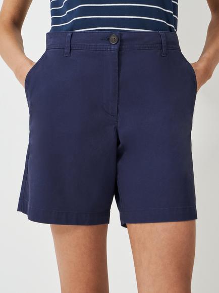 Crew Clothing Mid Rise Chino Shorts - view 2, Navy Blue