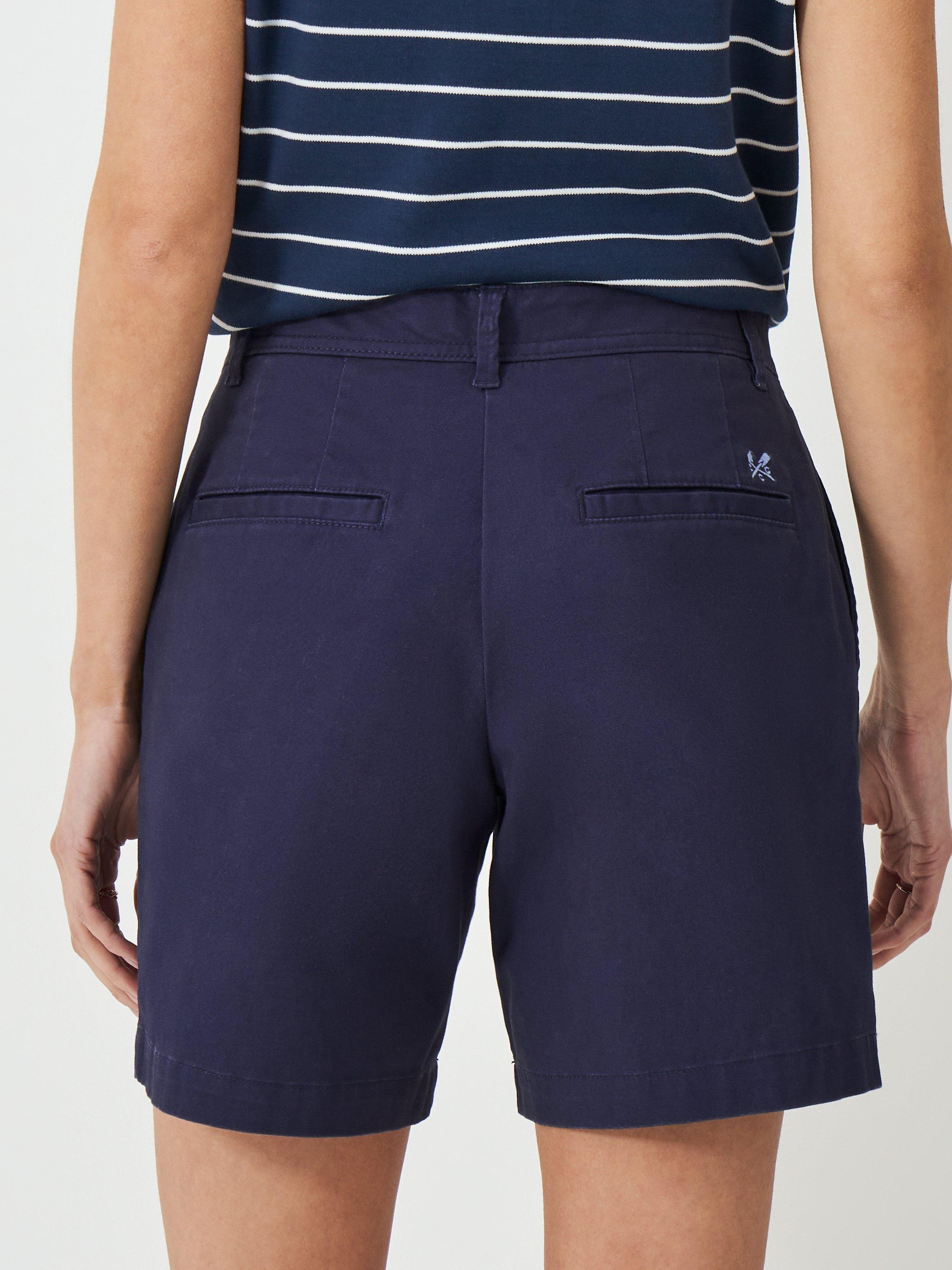 Product image 3 of 5, which shows Crew Clothing Mid Rise Chino Shorts, Navy Blue, 6