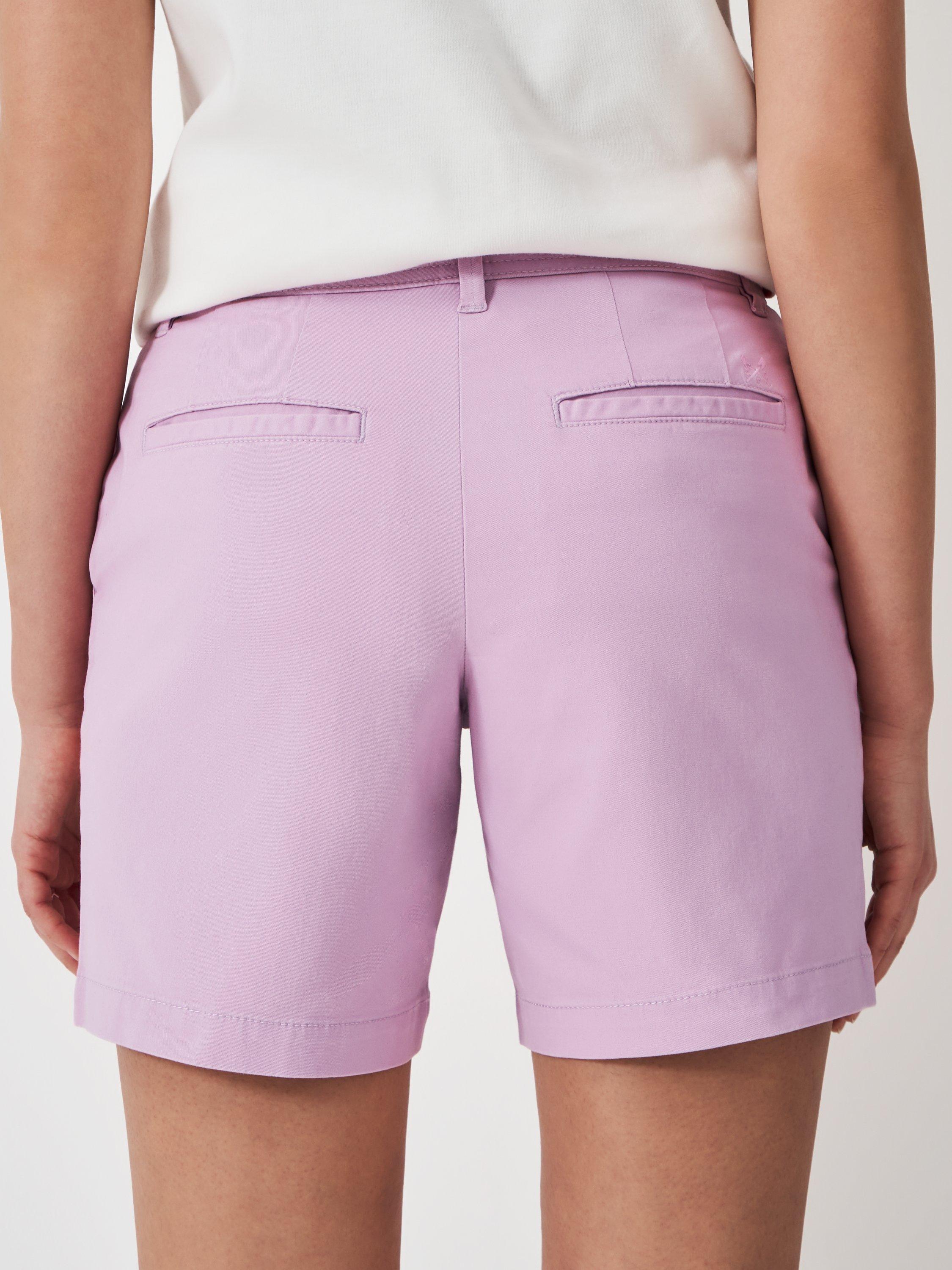 Product image 3 of 5, which shows Crew Clothing Mid Rise Chino Shorts, Pastel Pink, 6