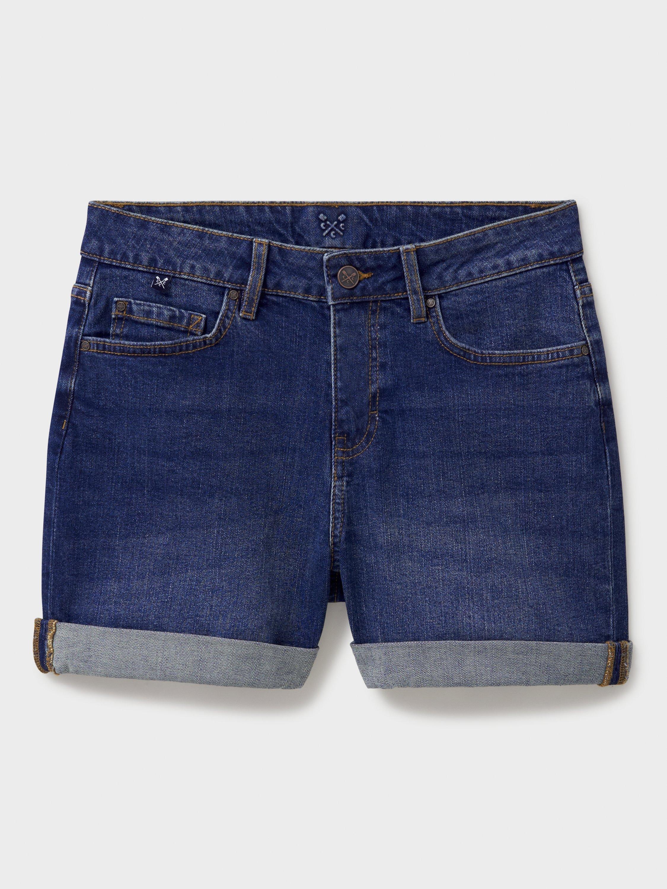 Product image 5 of 5, which shows Crew Clothing Mid Rise Denim Shorts, Mid Blue, 6