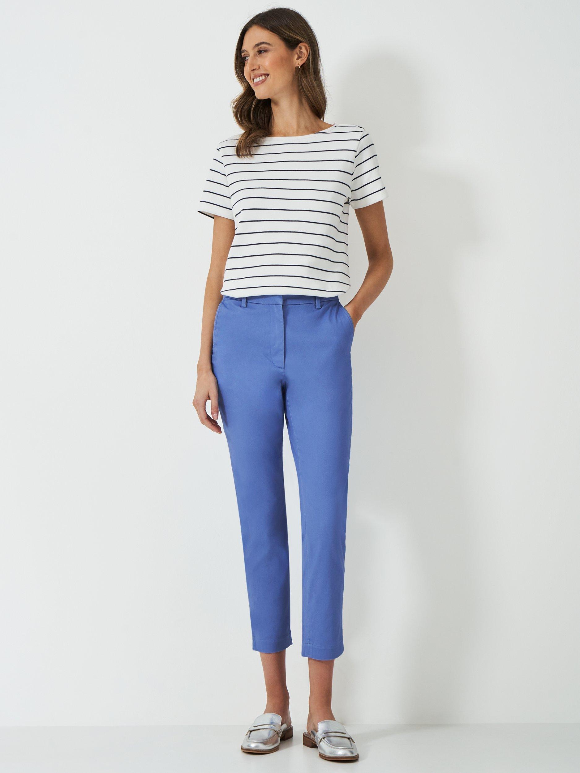 Product image 1 of 5, which shows Crew Clothing Capri Chinos, Light Blue, 6