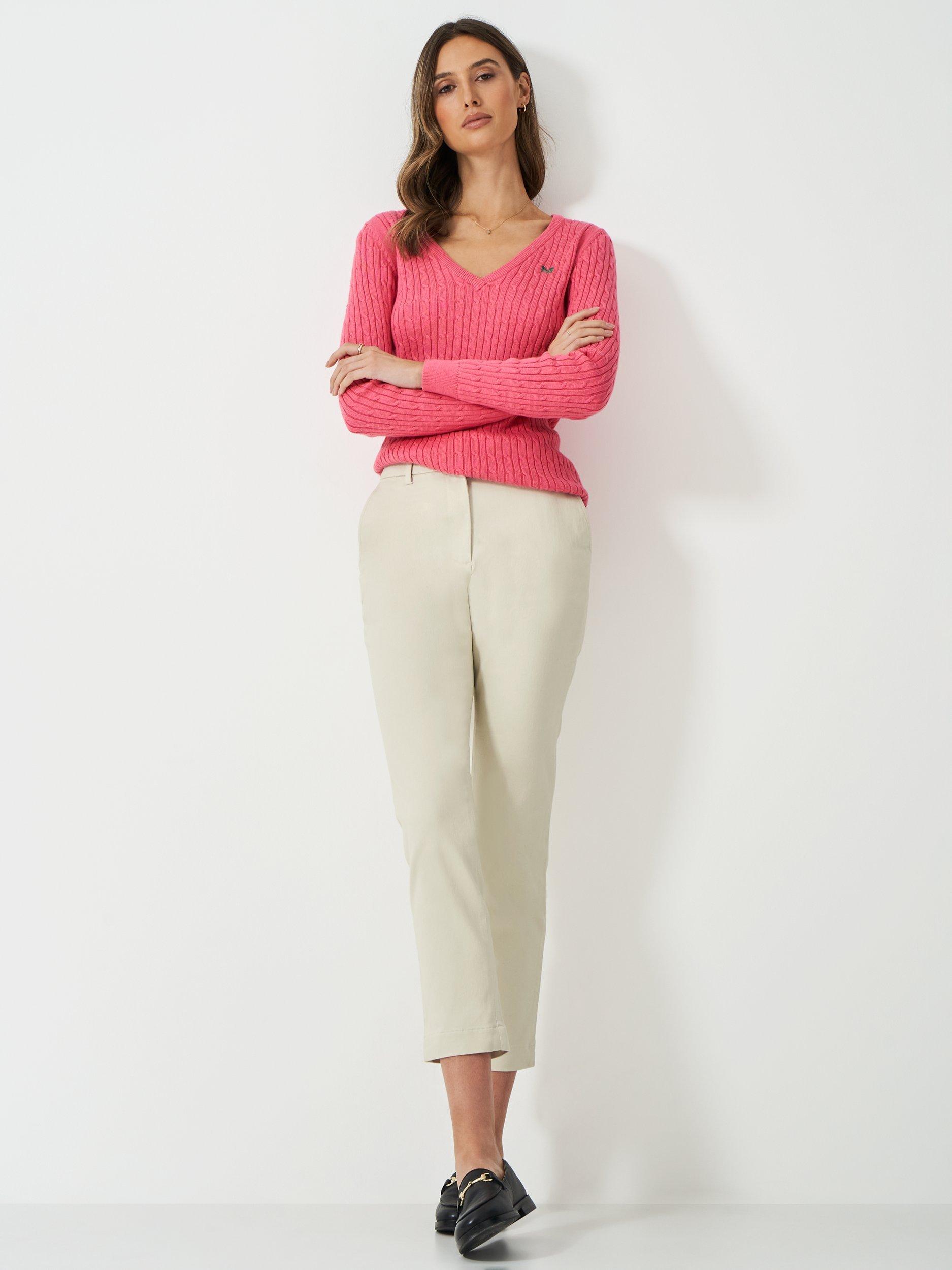 Product image 1 of 5, which shows Crew Clothing Capri Chinos, Stone, 6