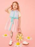 Crew Clothing Kids' Poplin Short Sleeved Striped Colour Block Dress