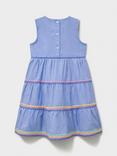 Crew Clothing Kids' Chabray Sleeveless Ric-Rac Midi Dress, Mid Blue