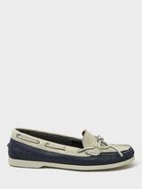 Crew Clothing Leather Deck Shoes, Navy Blue