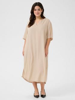 KAFFE Curve Mille Kaftan Midi Dress, Feather Gray, Feather Gray