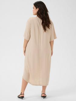 KAFFE Curve Mille Kaftan Midi Dress, Feather Gray - view 2, Feather Gray