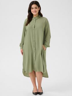 KAFFE Curve Mille Shirt Dress, Green, Green