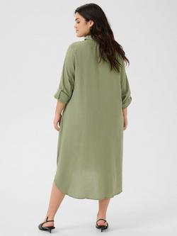 KAFFE Curve Mille Shirt Dress, Green - view 2, Green