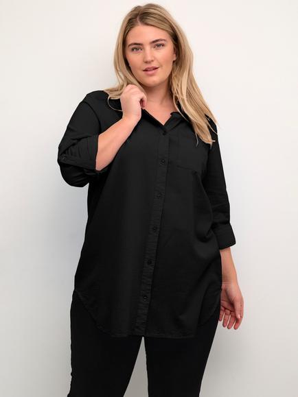 KAFFE Curve Nana Tunic Shirt, Black Deep