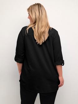 KAFFE Curve Nana Tunic Shirt - view 2, Black Deep