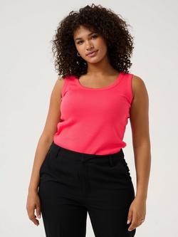 KAFFE Curve Carina Jersey Vest Top, Raspberry, Raspberry