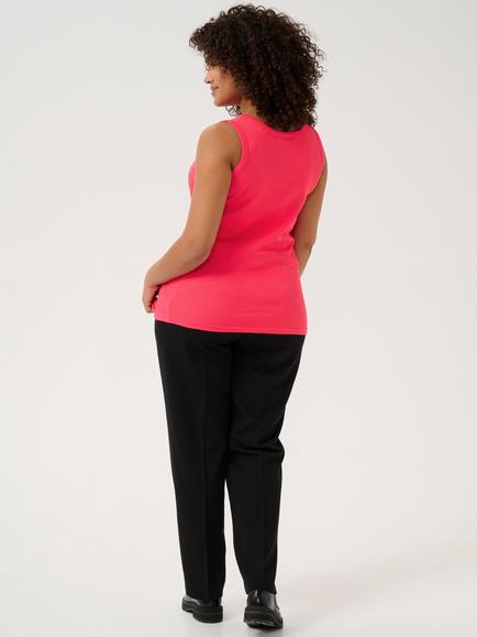 KAFFE Curve Carina Jersey Vest Top, Raspberry - view 2, Raspberry