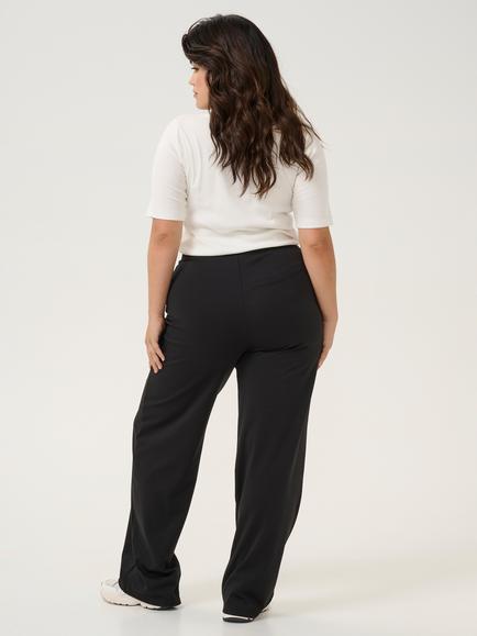 KAFFE Curve Jenna Wide Leg Trousers, Black - view 2, Black
