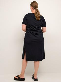 KAFFE Curve Caline T-Shirt Midi Dress, Black - view 2, Black