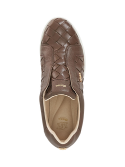 Dune London Esthie Chunky Flatform Laceless Trainers, Brown - view 2, Brown