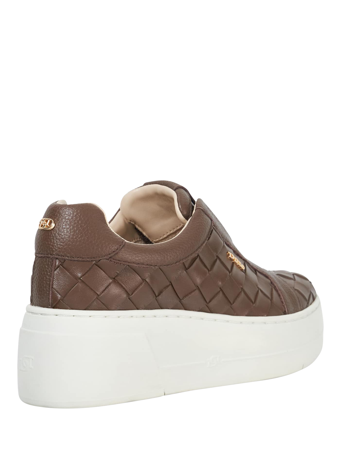 Product image 4 of 5, which shows Dune London Esthie Chunky Flatform Laceless Trainers, Brown, EU36