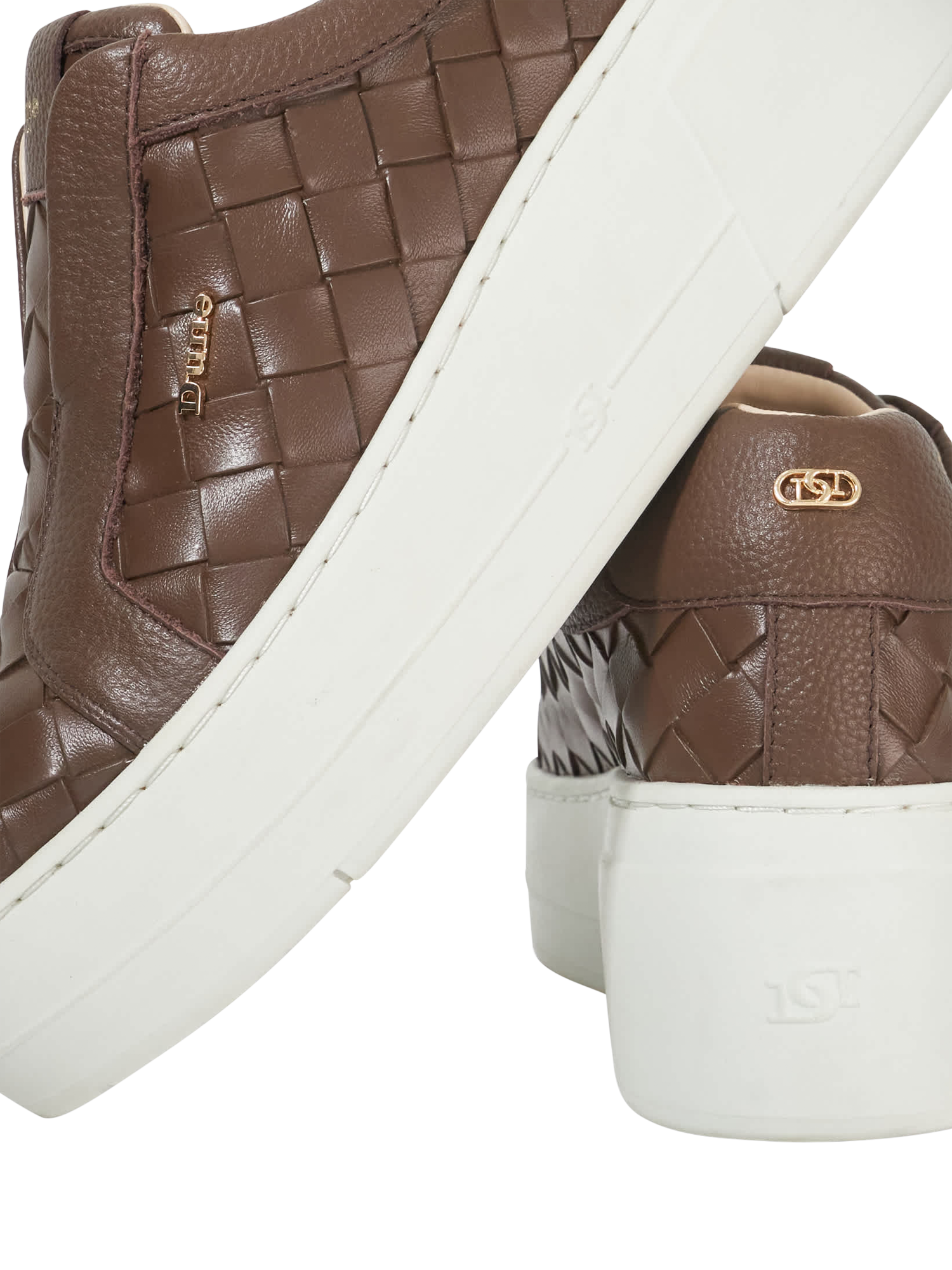 Product image 5 of 5, which shows Dune London Esthie Chunky Flatform Laceless Trainers, Brown, EU36
