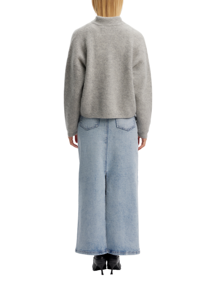 Gestuz Alpha Wool Rich Cardigan - view 2, Light Grey Melange