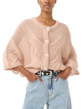 Gestuz Zenia Mohair Wool Blend Billowy Sleeve Cardigan, Rose Dust