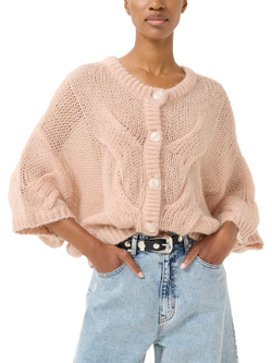 Gestuz Zenia Mohair Wool Blend Billowy Sleeve Cardigan, Rose Dust, Rose Dust