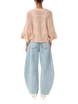 Gestuz Zenia Mohair Wool Blend Billowy Sleeve Cardigan, Rose Dust - view 2, Rose Dust