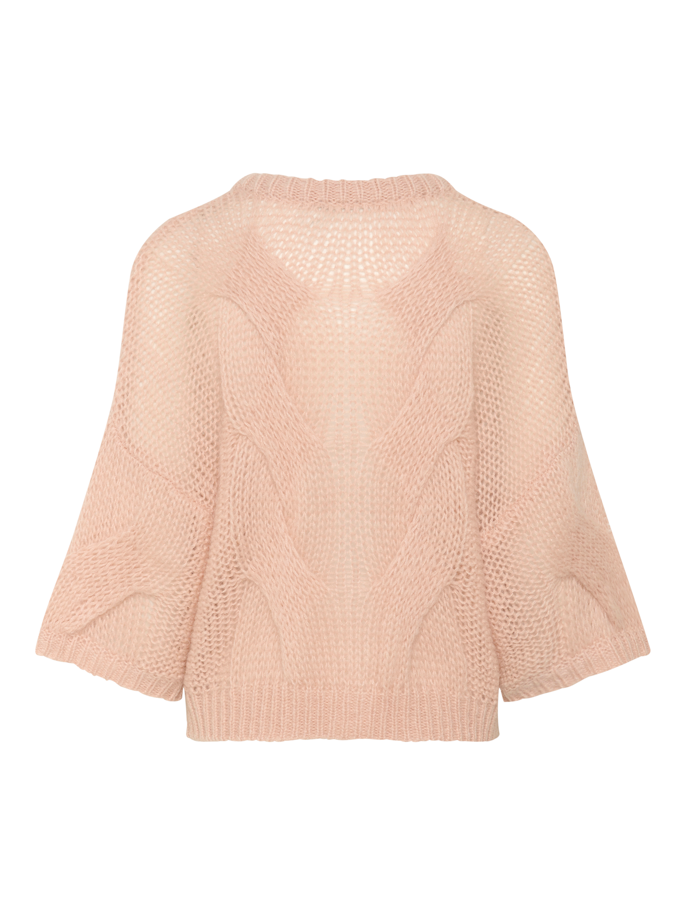 Product image 5 of 5, which shows Gestuz Zenia Mohair Wool Blend Billowy Sleeve Cardigan, Rose Dust, XS
