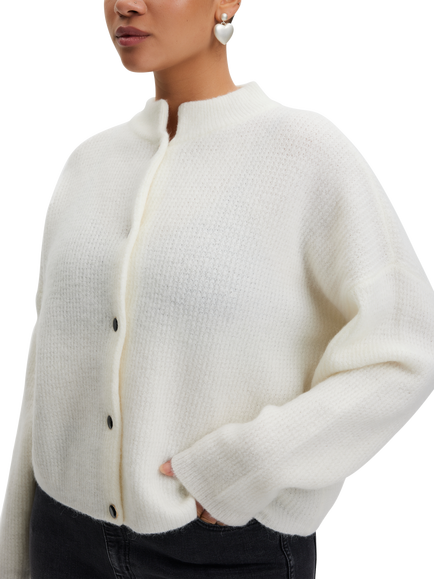 Gestuz Alpha Wool Rich Cardigan, Ivory