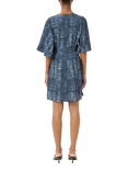 Gestuz Demia Flared Mini Dress, Dark Denim Structure