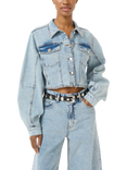 Gestuz Dea Denim Cropped Jacket, Light Blue Denim