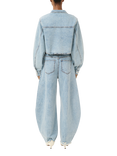 Gestuz Dea Denim Cropped Jacket, Light Blue Denim