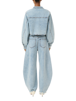 Gestuz Dea Denim Cropped Jacket, Light Blue Denim - view 2, Light Blue Denim