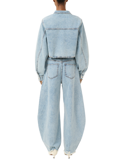 Gestuz Dea Denim Cropped Jacket, Light Blue Denim - view 2, Light Blue Denim